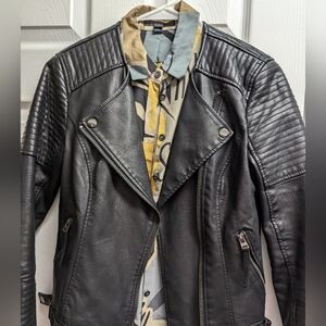 Faux leather biker jacket